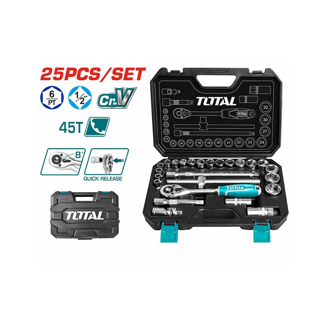 Jogo de chaves de caixa c/rocket 1/2'' 25in1 Total