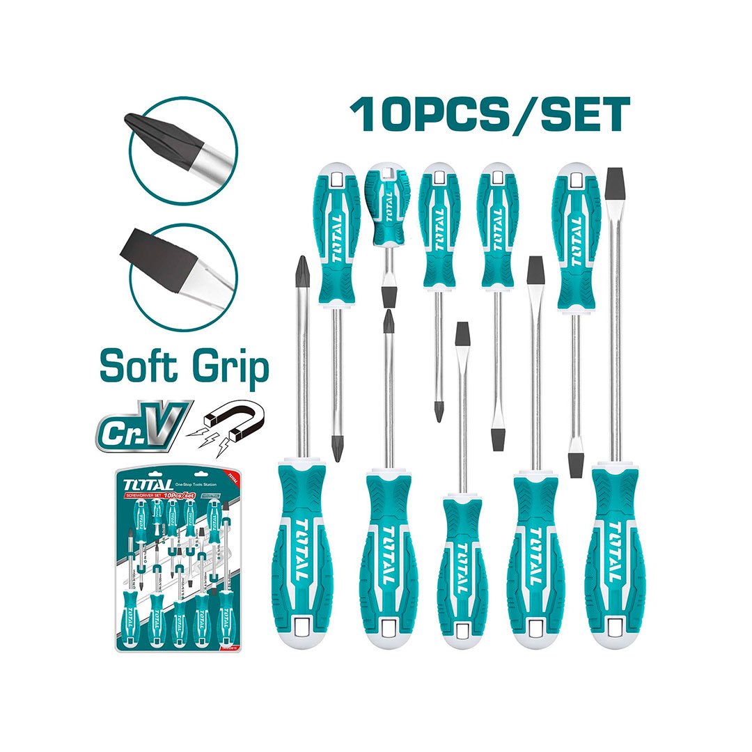 Jogo de chave de fenda/estrela 10 in 1 Total