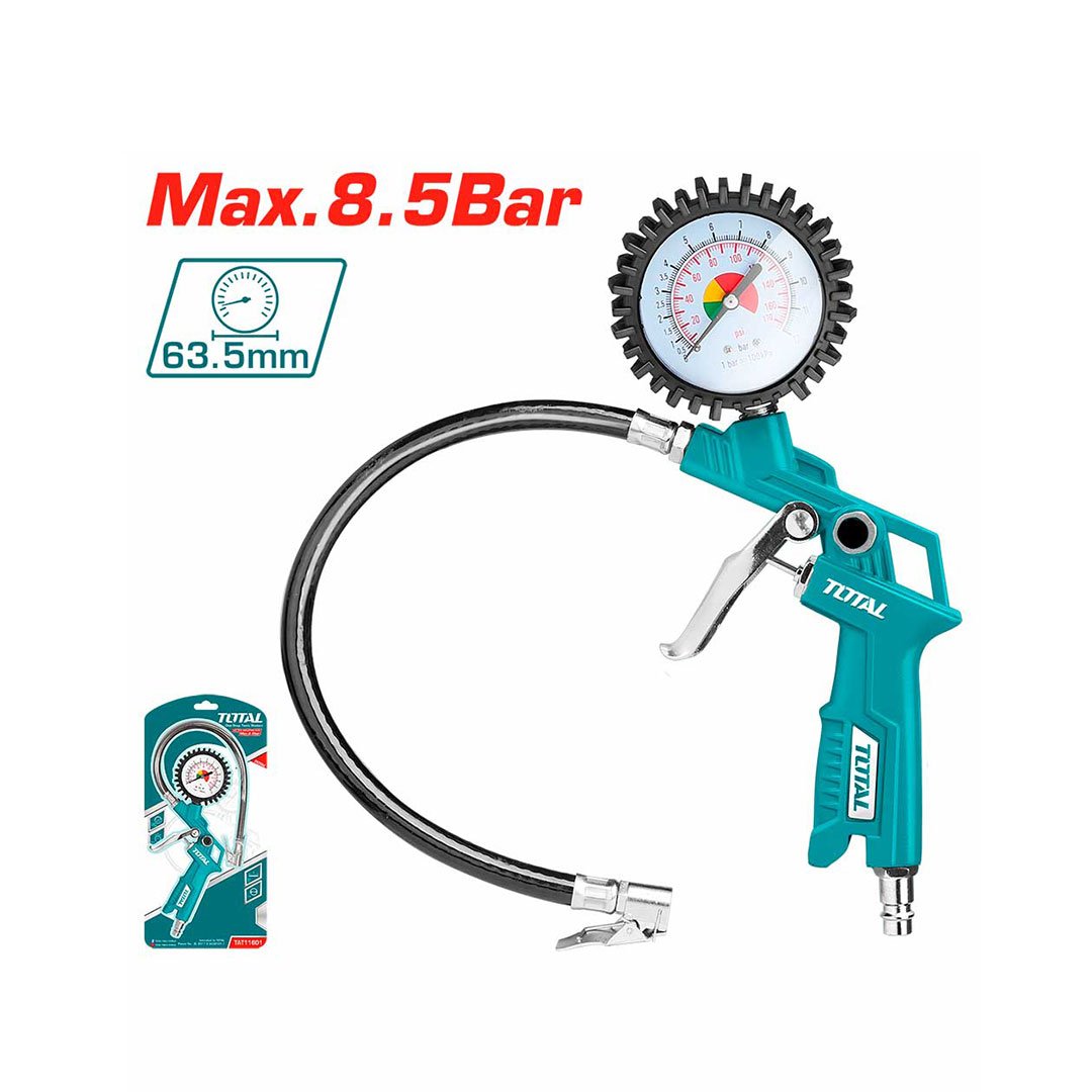 Manómetro de ar max press: 8.5bar(120psi) Total
